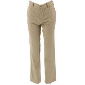 NWT LANDS' END YOUNG MEN'S SOLID PLAIN FRONT CHINO PANTS KHAKI 27X32‎